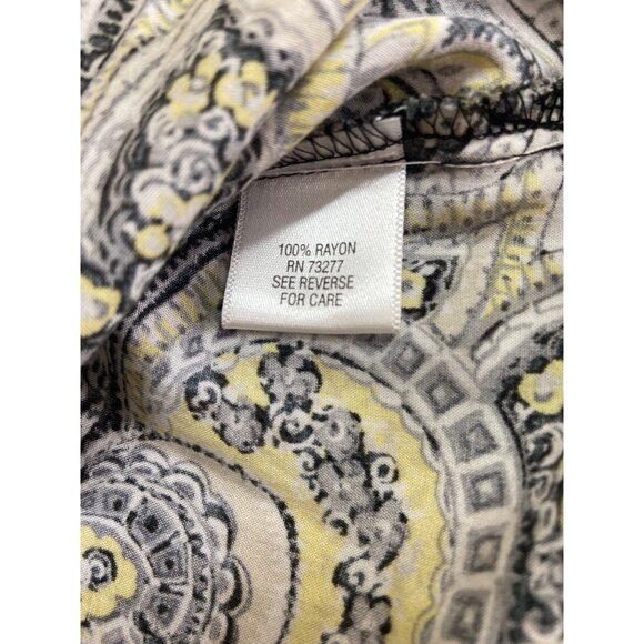 Croft Barrow Womens Medium Top Paisley 3/4 Sleeves Split Neck Retro - Picture 4 of 10